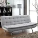 Living And Home 2 Seat Fabric Sofa Loveseat Couch 2 Seater Recliner Sofa Bed In Light Grey