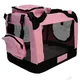Easipet Fabric Soft Pet Travel Crate Kennel Cage Carrier House Dog Cat Pink Large
