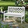 Lansbury Outdoor Bench - Solid White - Grandin Road
