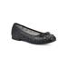 Wide Width Women's Bessa Casual Flat by Cliffs in Black Burnished Smooth (Size 9 1/2 W)