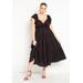 Plus Size Women's Ruffled Tiered Dress by ELOQUII in Black Onyx (Size 18)