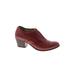 FRYE Heels: Oxfords Chunky Heel Casual Burgundy Solid Shoes - Women's Size 8 1/2 - Round Toe