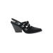 Jeffrey Campbell Heels: Slip On Chunky Heel Casual Black Animal Print Shoes - Women's Size 9 - Almond Toe