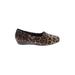 Vionic Flats: Slip-on Wedge Feminine Brown Leopard Print Shoes - Women's Size 7 - Almond Toe