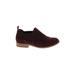 Clarks Ankle Boots: Burgundy Solid Shoes - Women's Size 7 1/2 - Almond Toe