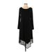 Eileen Fisher Casual Dress - Midi: Black Solid Dresses - Women's Size Small