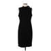 Calvin Klein Casual Dress - Sheath High Neck Sleeveless: Black Solid Dresses - Women's Size 12