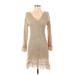 Trina Turk Casual Dress - Sweater Dress: Tan Dresses - Women's Size X-Small