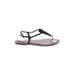 Sam Edelman Sandals: Silver Solid Shoes - Women's Size 8 1/2 - Open Toe