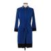 Donna Morgan Casual Dress - Shirtdress: Blue Dresses - Women's Size 6