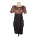 Giambattista Valli Cocktail Dress - Sheath: Brown Print Dresses - Women's Size 40