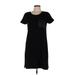 Gap Outlet Casual Dress - Shift Scoop Neck Short sleeves: Black Solid Dresses - New - Women's Size Medium