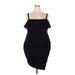 Torrid Cocktail Dress - Sheath Square Sleeveless: Black Solid Dresses - Women's Size 24 Plus