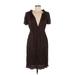 Calypso St. Barth Casual Dress - Party Plunge Short sleeves: Brown Print Dresses - Women's Size Medium
