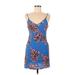 Minkpink Casual Dress - Slip dress: Blue Print Dresses - Women's Size X-Small