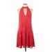 Slate & Willow Casual Dress - DropWaist: Red Jacquard Dresses - Women's Size Medium