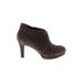 Clarks Ankle Boots: Brown Print Shoes - Women's Size 8 - Round Toe