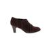 ABEO Heels: Slip-on Chunky Heel Bohemian Burgundy Print Shoes - Women's Size 8 - Almond Toe