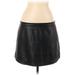 BCBGMAXAZRIA Faux Leather A-Line Skirt Mini: Black Print Bottoms - Women's Size Large