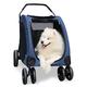 Large Pet Dog Stroller, Dog Strollers for Large Dogs Clearance, Premium Heavy Duty Dog/cat/pet Stroller Travel Carriage, Pet Stroller Buggy with Oversized Wheels, Within 50kg (Color : Blue)