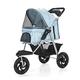 Dog Strollers 3 Wheels Carriage Pet Stroller for Cats/Dogs Pushchair, Dog Stroller for Medium Small Dogs with Large Wheels, Foldable Dog Pram with Cup Holder, Loading 25 Kg (Color : Blue)