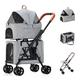 Double Pet Stroller for Small Dogs Cats and More, Double-Layer Pet Puppy Strollers Small Dog Pram Luxury Pet Travel Cart Carrier with Wheels Pet Gear Dog Stroller Pushchair (Color : Grey A)