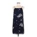 Aqua Casual Dress - Shift Square Sleeveless: Blue Print Dresses - Women's Size Medium