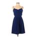J.Crew Factory Store Casual Dress - A-Line: Blue Solid Dresses - Women's Size 0