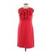 Emma & Michele Casual Dress - Party High Neck Sleeveless: Red Print Dresses - Women's Size 10