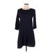 Comptoir des Cotonniers Casual Dress - Mini Scoop Neck 3/4 sleeves: Black Print Dresses - Women's Size 38