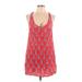 Mud Pie Casual Dress - Mini Plunge Sleeveless: Red Dresses - Women's Size Large