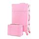 BLBTEDUAMDE 22/24 Inch Retro PU Leather Suitcase 2PCS Travel Luggage Set Trolley Case 20inch Carry On Luggage Pink Girls Case (Color : Whole Powder, Size : 20 inch Set)