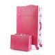 BLBTEDUAMDE 22/24 Inch Retro PU Leather Suitcase 2PCS Travel Luggage Set Trolley Case 20inch Carry On Luggage Pink Girls Case (Color : All Rose red, Size : 24 inch Set)