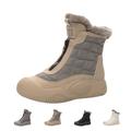 Swisszauber Snow Boots, Waterproof, Non-Slip, Warm Lined Snow Boots, Fashionable High-Top Snow Boots (Light Brown, Adult, Women, 6.5, Numeric, UK Footwear Size System, Medium)