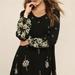 Free People Dresses | Free People Oxford Embroidered Boho Mini Dress In Black - Xs | Color: Black | Size: Xs