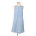 Gap Outlet Casual Dress - A-Line Crew Neck Sleeveless: Blue Print Dresses - Women's Size Small