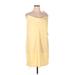 ELOQUII Cocktail Dress - Mini Cowl Neck Sleeveless: Yellow Solid Dresses - New - Women's Size 16 Plus