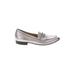 Naturalizer Flats: Slip-on Chunky Heel Glamorous Silver Solid Shoes - Women's Size 6 1/2 - Almond Toe