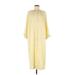 Wilfred Free Casual Dress - Shirtdress Crew Neck 3/4 sleeves: Yellow Print Dresses - Women's Size Medium