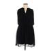 Nine West Casual Dress - Mini V-Neck Sleeveless: Black Solid Dresses - Women's Size X-Large