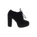 Allegra K Heels: Black Print Shoes - Women's Size 6 - Round Toe