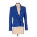 Anne Klein Blazer Jacket: Short Blue Print Jackets & Outerwear - Women's Size 4 Petite