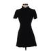 Free People Casual Dress - A-Line Collared Short sleeves: Black Print Dresses - Women's Size 2