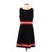 Tommy Hilfiger Casual Dress - A-Line Scoop Neck Sleeveless: Black Color Block Dresses - Women's Size 10