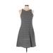 Old Navy Casual Dress - Fit & Flare: Black Stripes Dresses - Women's Size Medium