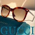 Gucci Accessories | Gucci 52mm Square Tiger Head Sunglasses | Color: Brown/Silver | Size: 52-20-140