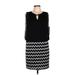 Perceptions Casual Dress - Mini Keyhole Sleeveless: Black Print Dresses - Women's Size 10 Petite