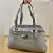 Coach Bags | Coach Penelope Silver Pebble Leather Turn Lock Accent Shoulder Handbag F16529 | Color: Gray/Silver | Size: Os