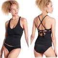 Athleta Swim | Athleta Womens Triangle Swim Tankini New Black Swim Tank Upf 50+ | Color: Black | Size: M