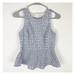Anthropologie Tops | Anthropologie Hd In Paris Pia Peplum Floral Blue Eyelet Top Size 2 | Color: Blue | Size: 2